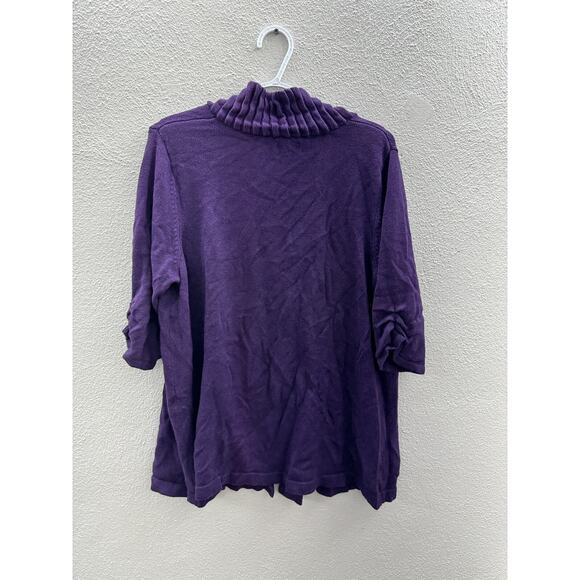 Womens Apt. 9 Cover Up Plus Size 1X Purple 3/4 Sleeve - Picture 8 of 12